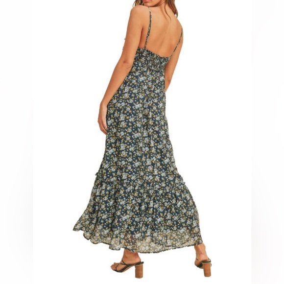 Lush Smocked Cami Floral Print Maxi Dress - Picture 2 of 7